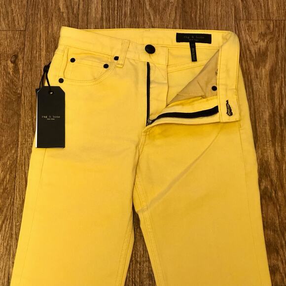 Rag & Bone Straight Leg Ankle Length Jeans in Sunrise Yellow Size 23 - Picture 4 of 11